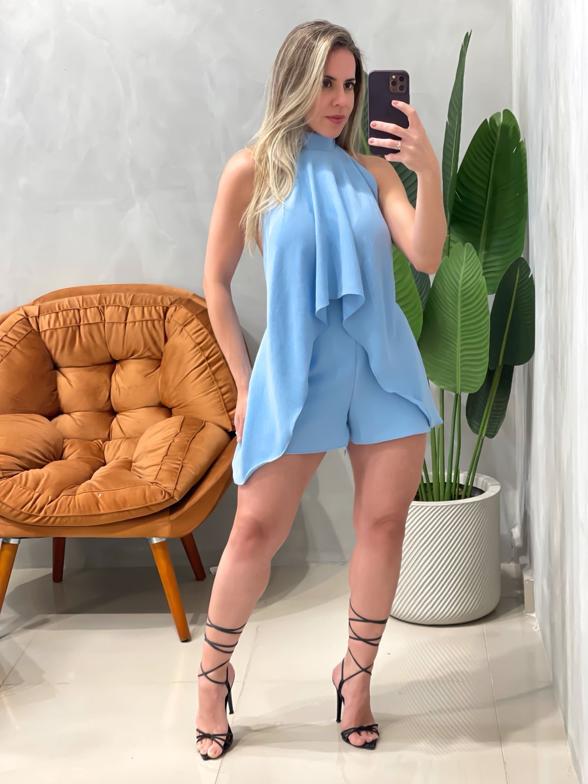 Macaquinho em Duna Assimétrico Frente Única com Amarração Isabela Ref. 1777